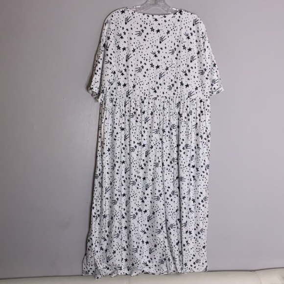 constellation MP celestial star print smock stretch midi T-shirt dress new - Picture 5 of 6